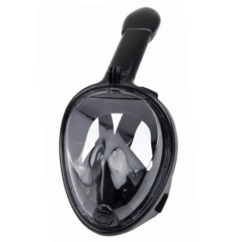 Maska Do Snorkelingu Nurkowania Pełnotwarzowa System AntiFog Czarna L/XL