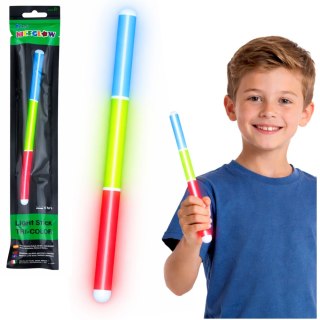 Pałka Trzykolorowa Fluorescencyjna Świeciąca W Ciemności Neon Stick 31,5 cm
