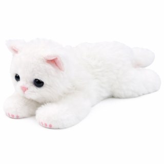 Pluszowa Maskotka Przytulanka Kotek Leżący Biały 38 cm