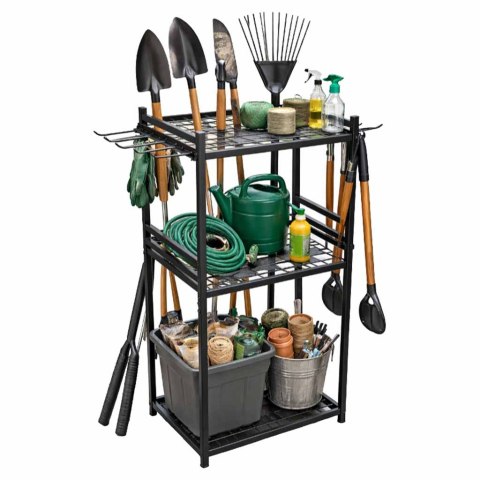 Stojak LUARO na narzędzia ogrodowe grabie łopaty miotły organizer warsztatowy