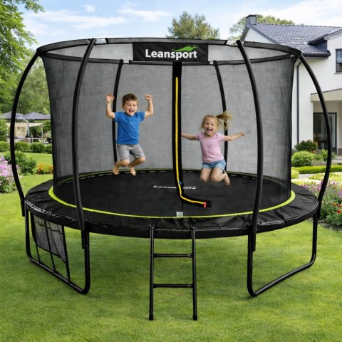 Trampolina Ogrodowa LEAN Z Siatką Wewnętrzną Czarno-Zielona 252CM 8FT