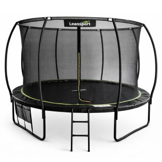 Trampolina Ogrodowa LEAN Z Siatką Wewnętrzną Czarno-Zielona 427CM 14FT