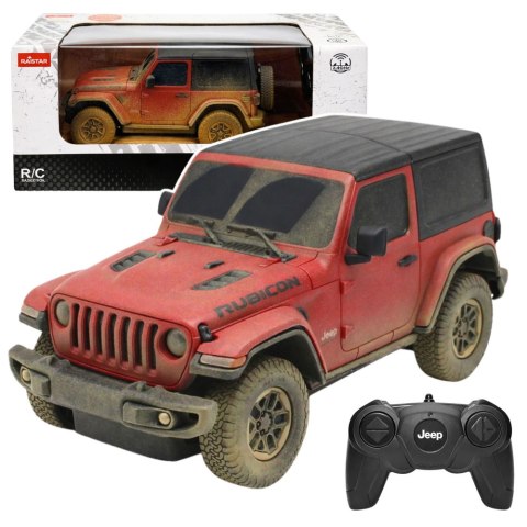 Auto JEEP Wrangler Rubicon-Muddy Zdalnie Sterowane RC Czerwone Rastar 1:24