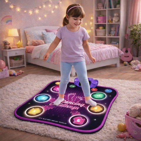 Mata Taneczna Interaktywna Muzyczne Wyzwanie LED Bluetooth 5 Trybów Gry