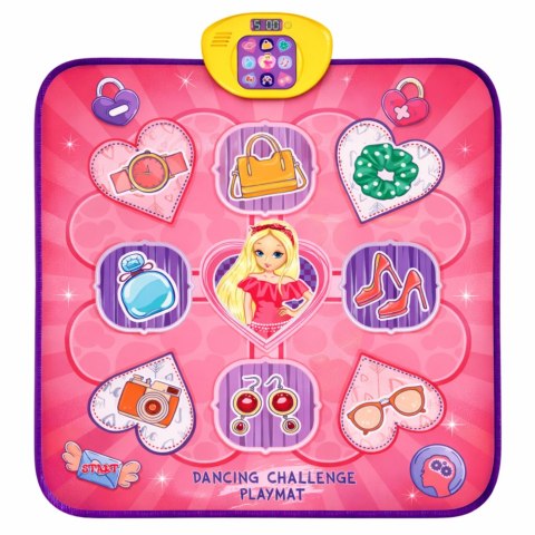 Mata Taneczna Muzyczna Interaktywna Jednorożec Bluetooth 5 Trybów Różowa