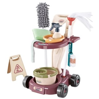 Zestaw Do Sprzątania Dla Dzieci Wózek Mop Wiadro Odkurzacz 26 el.