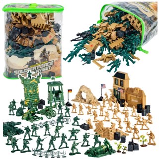 Baza Wojskowa Figurki Żołnierzyki Pojazdy Duży Zestaw Militarny 400 el.