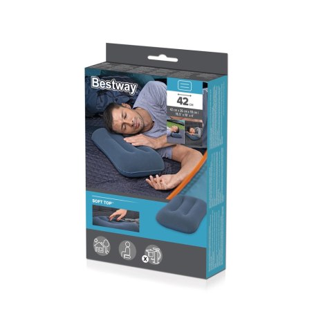 Dmuchana Poduszka Welurowa Niebieska 42 cm Bestway 67121
