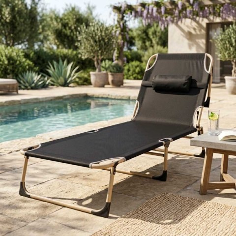 Łóżko polowe składane turystyczne kanadyjka 193 cm szare