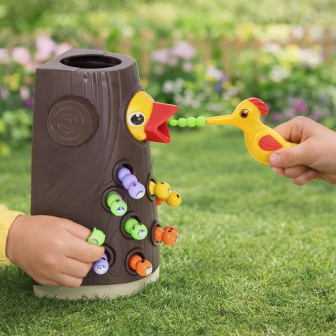 Gra montessori magnetyczna nakarm ptaszka złap robaczka głodny dzięcioł