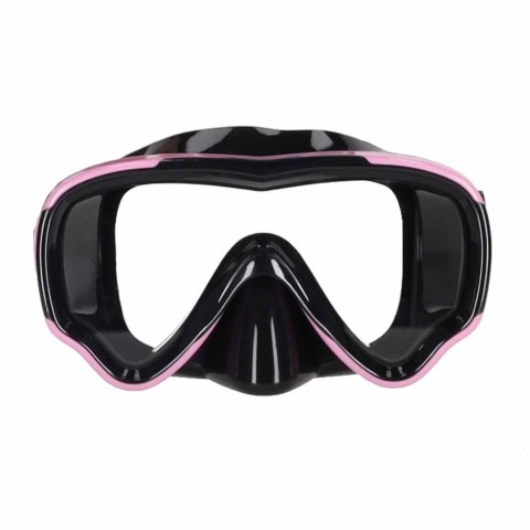 Maska do snurkowania okulary rurka fajka zestaw różowo-czarny