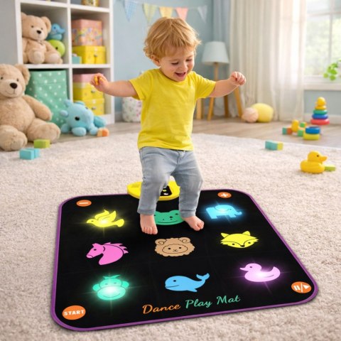 Mata Taneczna Muzyczna Zwierzęta 5 Trybów 3 Poziomy Trudności Światła