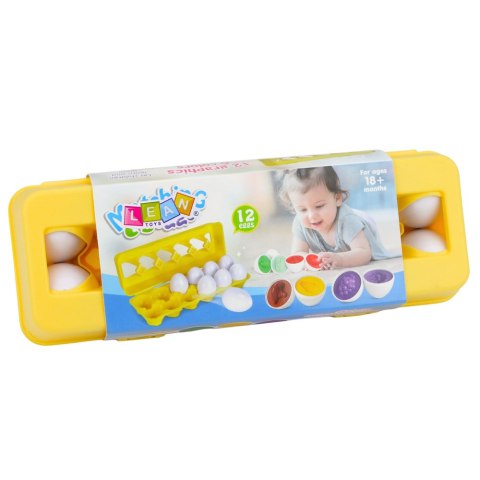 Sorter Edukacyjny Jajka Dopasowywanie Kształtów Owoce Kolorowe 12 szt.