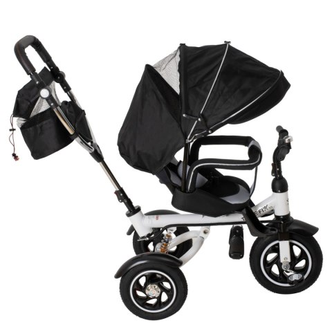 Rowerek Trójkołowy Trike Fix 3w1 z daszkiem obracany regulowany spacerówka prowadnik pasy V3 czarny