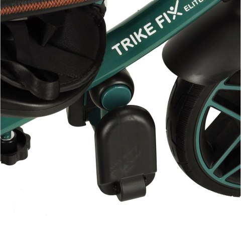 Rowerek trójkołowy TRIKE FIX Elite 2w1 z daszkiem obracany regulowany spacerówka prowadnik pasy zielony