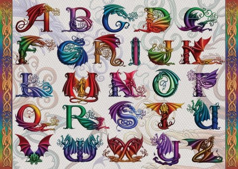 Ravensburger Puzzle 2D 1000 elementów: Alfabet smoków 16814