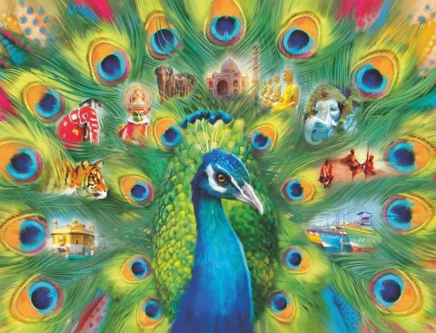 Ravensburger Puzzle 2D 2000 elementów: Pawia Kraina 16567