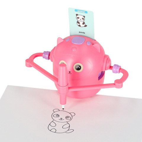Robot edukacyjny interaktywny nauka rysowania pisania zestaw fiszki mazaki różowy Robot edukacyjny interaktywny nauka rysowania pisania zestaw fiszki mazaki różowy