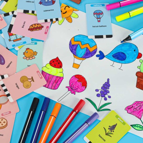 Robot edukacyjny interaktywny nauka rysowania pisania zestaw fiszki mazaki różowy Robot edukacyjny interaktywny nauka rysowania pisania zestaw fiszki mazaki różowy