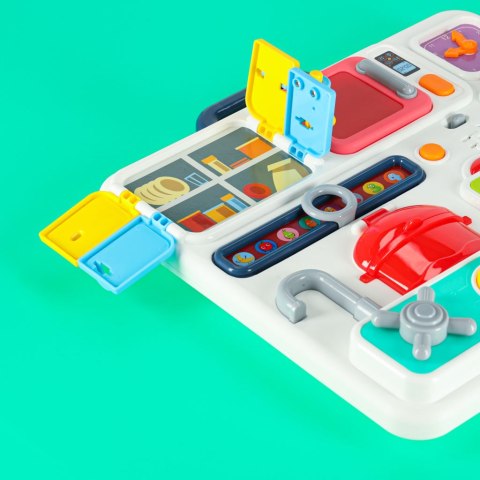 Tablica manipulacyjna sensoryczna montessori kuchnia zegar światło dźwięk Tablica manipulacyjna sensoryczna montessori kuchnia zegar światło dźwięk