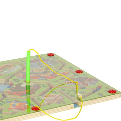Gra labirynt magnetyczna planszowa drewniana do podróży duże miasto 2 graczy Gra labirynt magnetyczna planszowa drewniana do podróży duże miasto 2 graczy