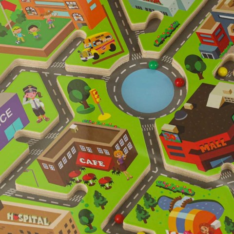 Gra labirynt magnetyczna planszowa drewniana do podróży duże miasto 2 graczy Gra labirynt magnetyczna planszowa drewniana do podróży duże miasto 2 graczy
