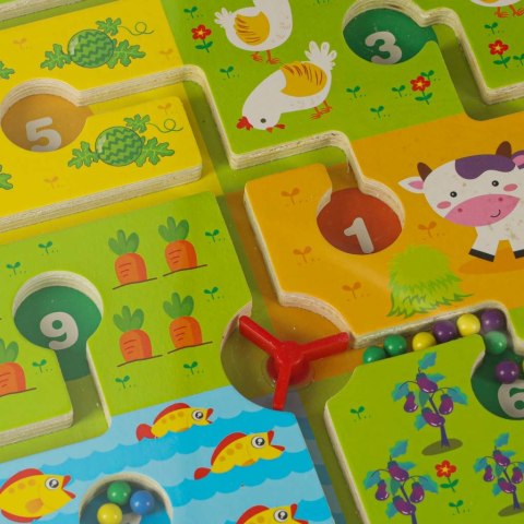 Gra labirynt magnetyczna planszowa drewniana do podróży farma 2 graczy Gra labirynt magnetyczna planszowa drewniana do podróży farma 2 graczy