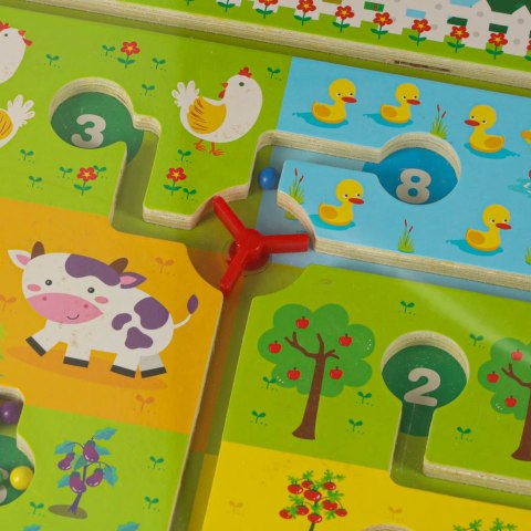 Gra labirynt magnetyczna planszowa drewniana do podróży farma 2 graczy Gra labirynt magnetyczna planszowa drewniana do podróży farma 2 graczy