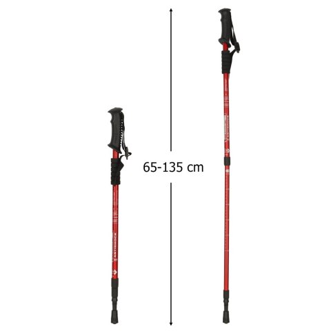 Kijki kije trekkingowe do nordic walking składane 2 sztuki czerwone Kijki kije trekkingowe do nordic walking składane 2 sztuki czerwone