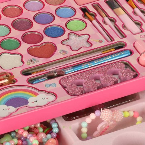 Kuferek zestaw kosmetyków do makijażu i paznokci makeup kosmetyki cienie lakiery szuflady syrenka Kuferek zestaw kosmetyków do makijażu i paznokci makeup kosmetyki cienie lakiery szuflady syrenka
