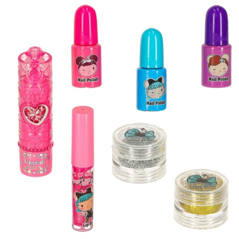 Kuferek zestaw kosmetyków do makijażu i paznokci makeup kosmetyki cienie lakiery walizka Kuferek zestaw kosmetyków do makijażu i paznokci makeup kosmetyki cienie lakiery walizka