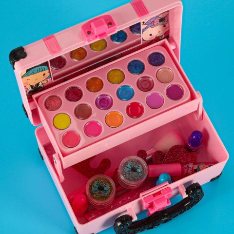 Kuferek zestaw kosmetyków do makijażu i paznokci makeup kosmetyki cienie lakiery walizka Kuferek zestaw kosmetyków do makijażu i paznokci makeup kosmetyki cienie lakiery walizka