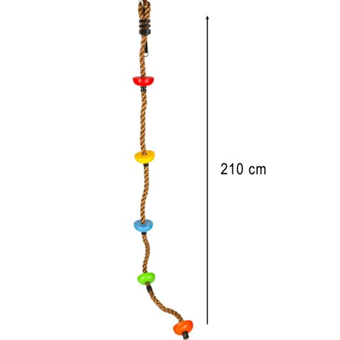 Lina do wspinaczki huśtawka sznur wspinaczkowy z węzłami platformami 200cm Lina do wspinaczki huśtawka sznur wspinaczkowy z węzłami platformami 200cm