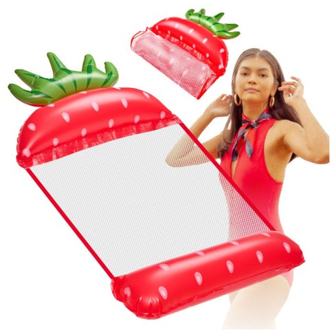 Materac dmuchany plażowy hamak wodny leżak fotel krzesło do pływania basenu truskawka Materac dmuchany plażowy hamak wodny leżak fotel krzesło do pływania basenu truskawka