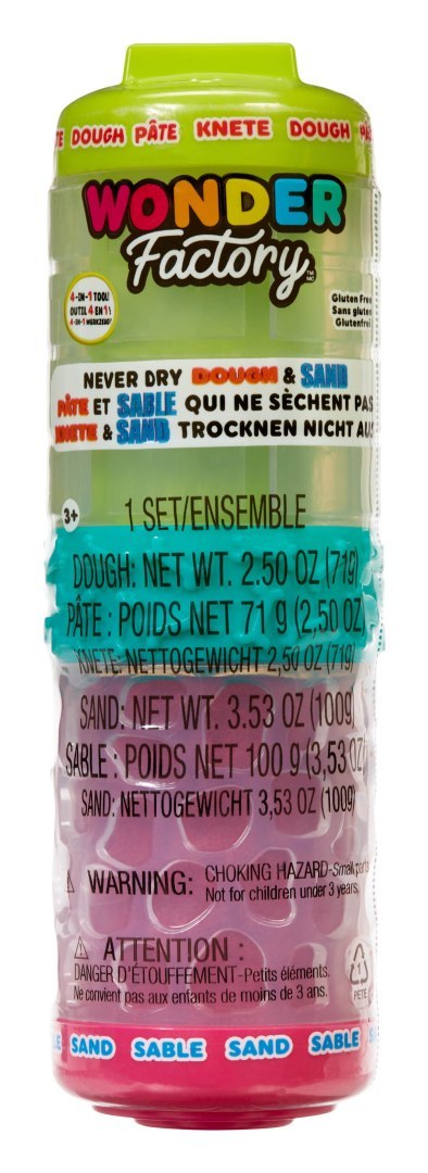 Wonder Factory Never Dry Dough & Sand Starter Set Asst in PDQ 595304-EUC Wonder Factory Never Dry Dough & Sand Starter Set Asst in PDQ 595304-EUC