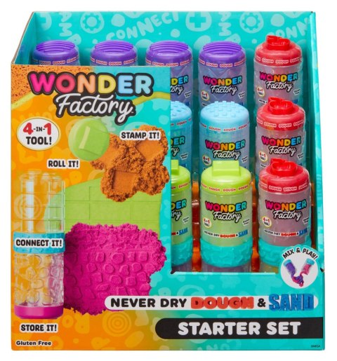 Wonder Factory Never Dry Dough & Sand Starter Set Asst in PDQ 595304-EUC Wonder Factory Never Dry Dough & Sand Starter Set Asst in PDQ 595304-EUC
