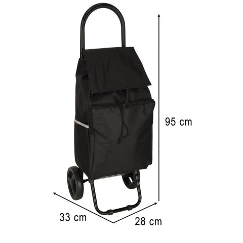 Wózek torba na zakupy na kółkach ze stelażem 95cm czarny Wózek torba na zakupy na kółkach ze stelażem 95cm czarny